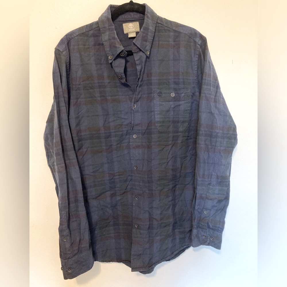 Timberland Flannel Button Down Long Sleeve Men’s Small/Medium Blue